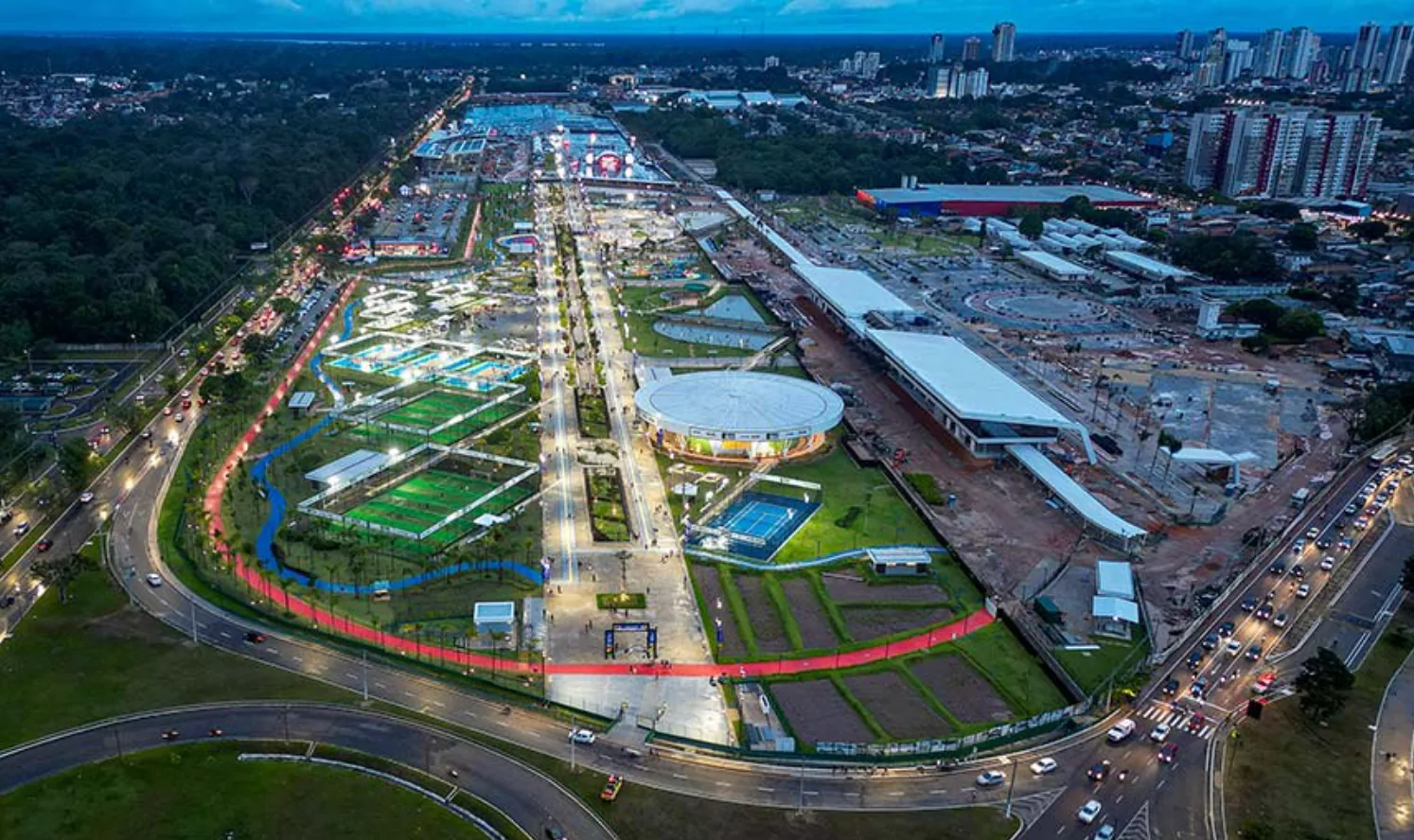 Aerial view of Parque da Cidade, one of the areas transformed for COP30 in Belém